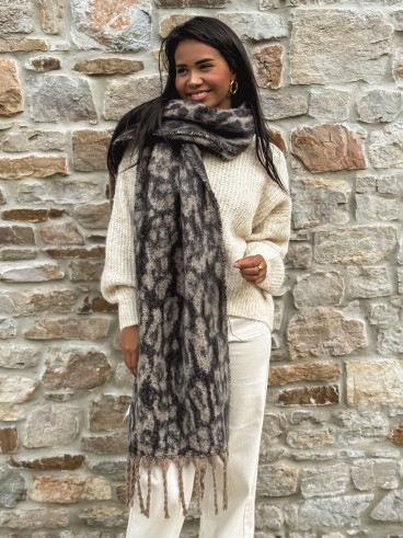 Echarpe léopard Rosalyn - Taupe