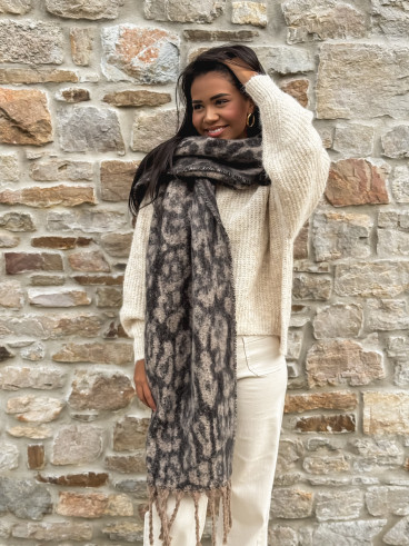 Echarpe léopard Rosalyn - Taupe
