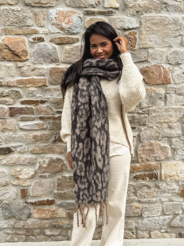 Echarpe léopard Rosalyn - Taupe