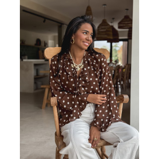 Blouse à pois Herminie - Chocolat