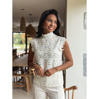 Blouse à motifs Otilya - Ecru