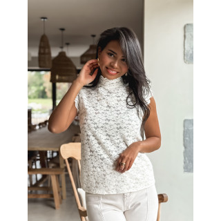 Blouse à motifs Otilya - Ecru