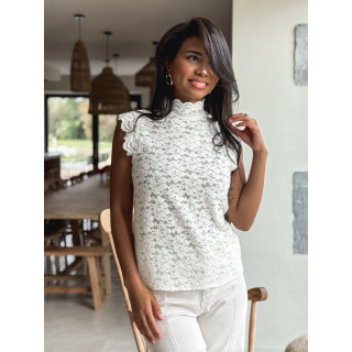 Blouse à motifs Otilya - Ecru