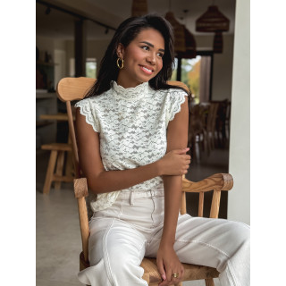 Blouse à motifs Otilya - Ecru