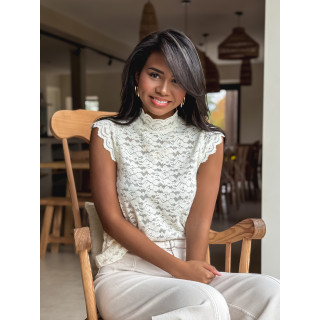 Blouse à motifs Otilya - Ecru