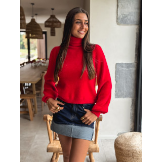 Pull col roulé Eliana - Rouge