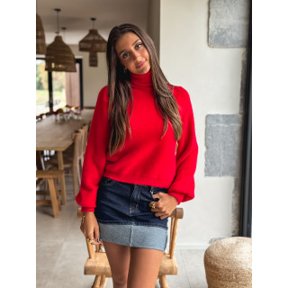Pull col roulé Eliana - Rouge