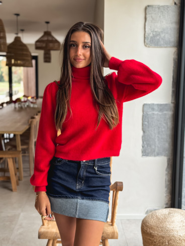 Pull col roulé Eliana - Rouge Pull col roulé Eliana - Rouge