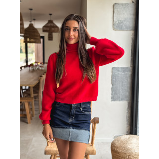 Pull col roulé Eliana - Rouge