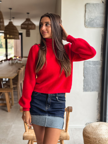 Pull col roulé Eliana - Rouge Pull col roulé Eliana - Rouge