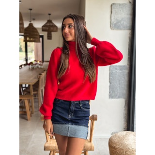 Pull col roulé Eliana - Rouge
