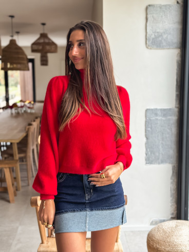 Pull col roulé Eliana - Rouge Pull col roulé Eliana - Rouge