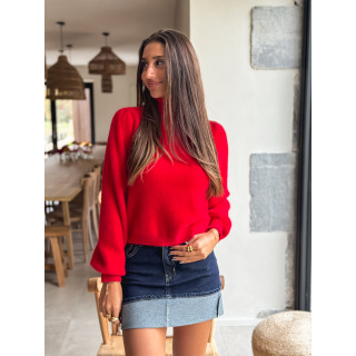 Pull col roulé Eliana - Rouge