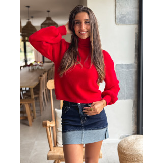 Pull col roulé Eliana - Rouge