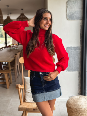 Pull col roulé Eliana - Rouge Pull col roulé Eliana - Rouge