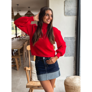Pull col roulé Eliana - Rouge