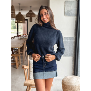 Pull col roulé Eliana - Bleu marine