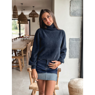 Jupe courte en jeans Noor - Bleu Foncé
