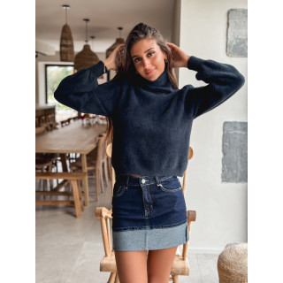 Jupe courte en jeans Noor - Bleu Foncé