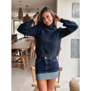 Jupe courte en jeans Noor - Bleu Foncé