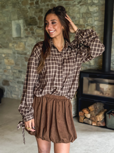 Chemise à carreaux Thalassa - Chocolat