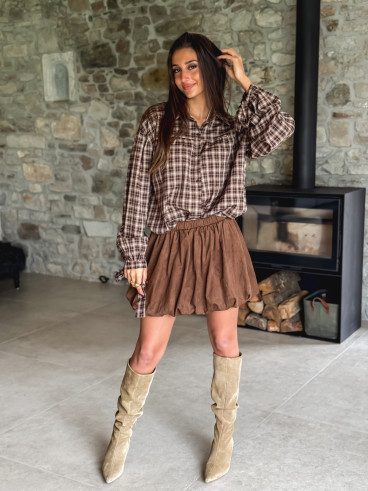 Chemise à carreaux Thalassa - Chocolat
