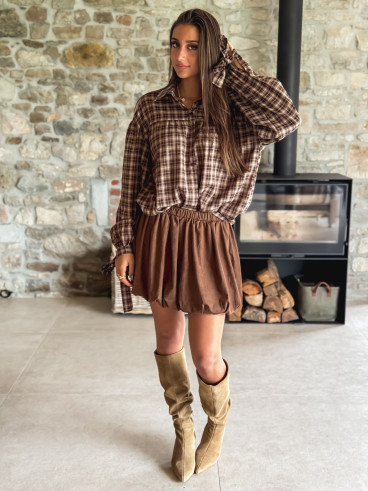 Chemise à carreaux Thalassa - Chocolat