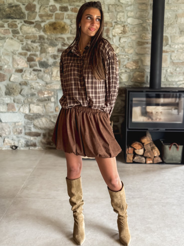 Chemise à carreaux Thalassa - Chocolat
