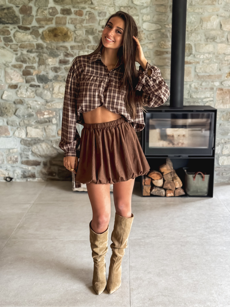 Chemise à carreaux Thalassa - Chocolat