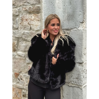 Veste en fausse fourrure Régina - Noir