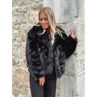 Veste en fausse fourrure Régina - Noir