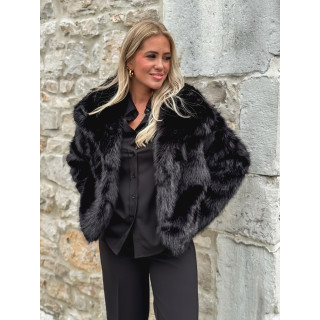 Veste en fausse fourrure Régina - Noir