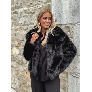 Veste en fausse fourrure Régina - Noir