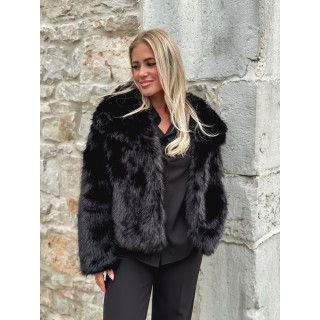 Veste en fausse fourrure Régina - Noir
