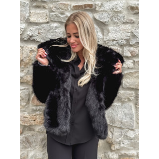 Veste en fausse fourrure Régina - Noir