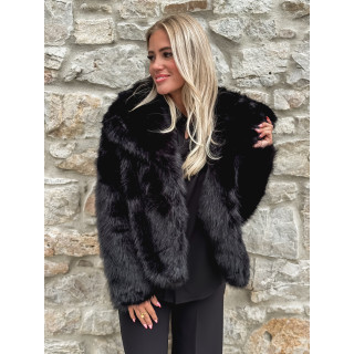 Veste en fausse fourrure Régina - Noir
