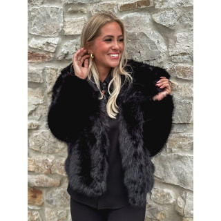 Veste en fausse fourrure Régina - Noir