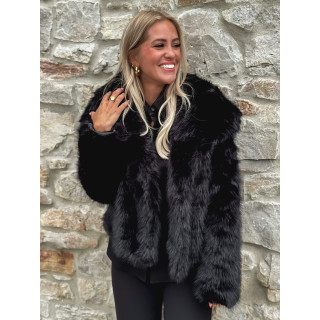 Veste en fausse fourrure Régina - Noir