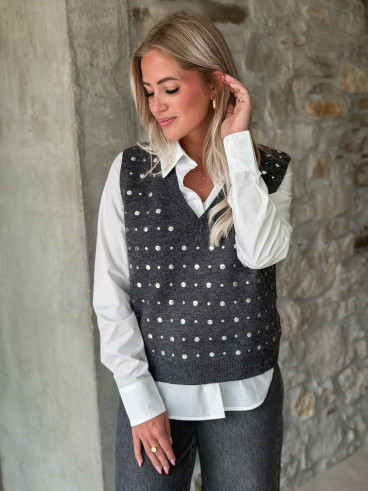 Pull sans manches Elsa - Gris
