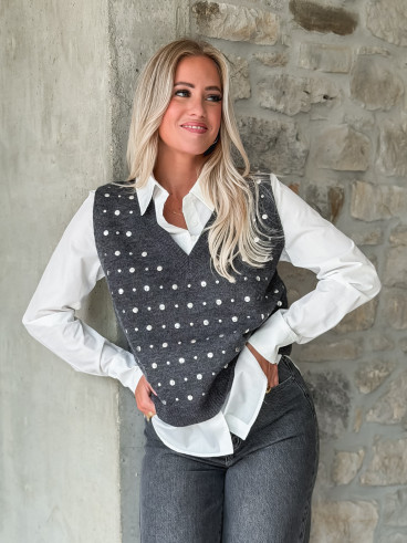 Pull sans manches Elsa - Gris