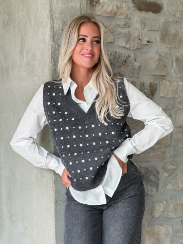 Pull sans manches Elsa - Gris