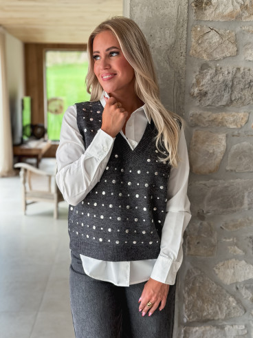 Pull sans manches Elsa - Gris