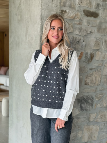 Pull sans manches Elsa - Gris