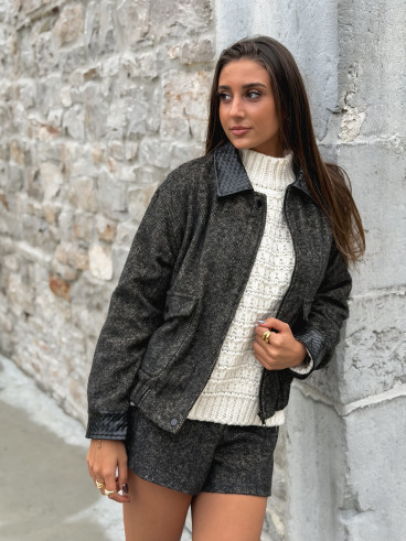 Short à motifs Vérania - Noir
