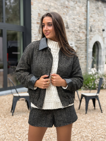 Short à motifs Vérania - Noir
