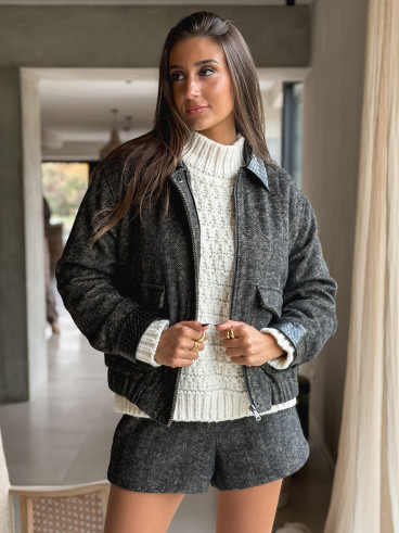 Short à motifs Vérania - Noir