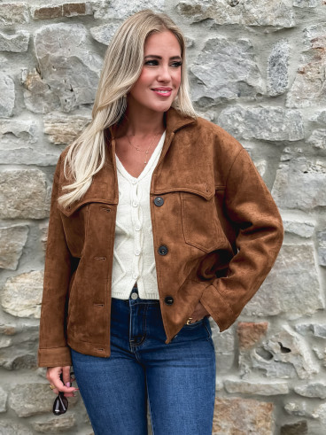 Veste en suédine Valeska - Camel
