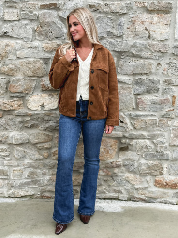Veste en suédine Valeska - Camel