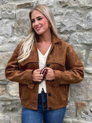 Veste en suédine Valeska - Camel