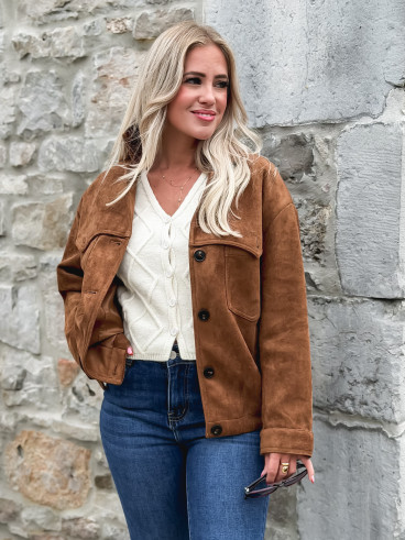 Veste en suédine Valeska - Camel